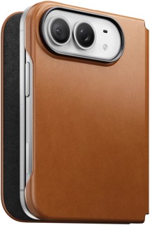 Nomad Traditional Leather Folio kožené flipové pouzdro pro Apple iPhone Duo světle hnědé