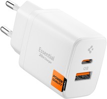 Spigen Essential 20W USB-C/USB-A nabíječka bez kabelu bílá (EE202EU)