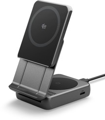 Spigen Essential MagSafe 25W 2v1 bezdrátová nabíječka černá (EF302MOQ)