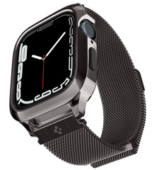 Spigen Metal Fit Pro pouzdro s ocelovým řemínkem pro Apple Watch 45mm černé