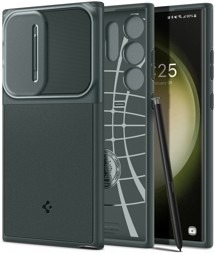 Spigen Optik Armor zadní kryt s krytkou kamery pro Samsung Galaxy S23 Ultra zelený