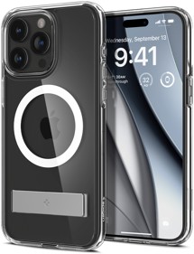 Spigen Ultra Hybrid S zadní kryt se stojánkem a podporou MagSafe pro Apple iPhone 15 Pro čirý