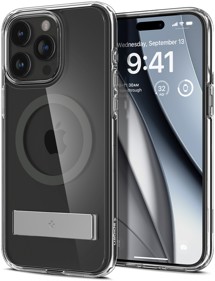 Spigen Ultra Hybrid S zadní kryt se stojánkem a podporou MagSafe pro Apple iPhone 15 Pro šedý