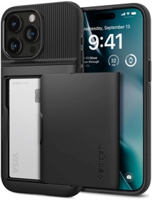 Spigen Slim Armor CS zadní kryt s prostorem na karty pro Apple iPhone 15 Pro černý