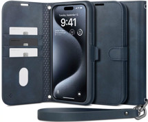Spigen Wallet S Pro flipové pouzdro pro Apple iPhone 15 Pro modré