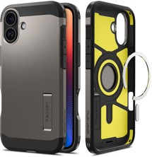 Spigen Tough Armor odolný zadní kryt s podporou MagSafe pro Apple iPhone 16 Plus šedý