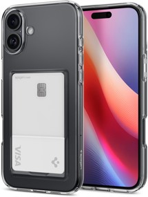 Spigen Crystal Slot zadní kryt s držákem na kartu pro Apple iPhone 16 čirý