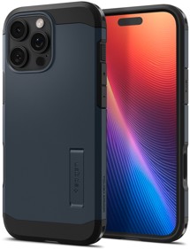 Spigen Tough Armor T odolný zadní kryt s podporou MagSafe a stojánkem pro Apple iPhone 16 Pro Max modrý