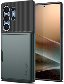 Spigen Slim Armor CS zadní kryt s prostorem na karty pro Samsung Galaxy S25 Ultra zelený