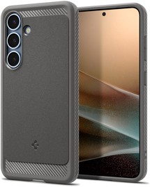 Spigen Rugged Armor odolný zadní kryt s podporou MagSafe pro Samsung Galaxy S25 šedý