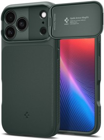 Spigen Optik Armor zadní kryt s krytkou kamery a podporou MagSafe pro Apple iPhone 17 Pro Max zelený