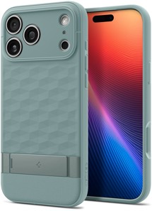 Spigen Parallax S zadní kryt se stojánkem a podporou MagSafe pro Apple iPhone 17 Pro Max zelený