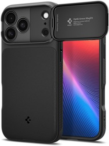 Spigen Optik Armor zadní kryt s krytkou kamery a podporou MagSafe pro Apple iPhone 17 Pro černý