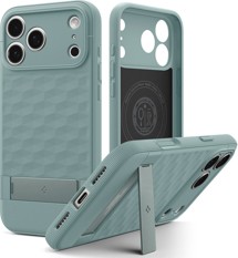 Spigen Parallax S zadní kryt se stojánkem a podporou MagSafe pro Apple iPhone 18 Pro/17 Pro zelený