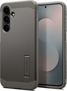 Spigen Tough Armor odolný zadní kryt se stojánkem a podporou MagSafe pro Samsung Galaxy S25 FE šedý