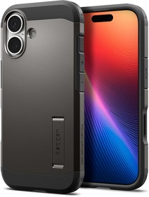 Spigen Tough Armor T odolný zadní kryt s podporou MagSafe a stojánkem pro Apple iPhone 17 šedý