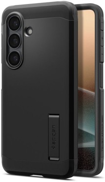 Spigen Tough Armor odolný zadní kryt se stojánkem a podporou MagSafe pro Samsung Galaxy S26 černý