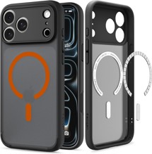 Spigen Ultra Hybrid zadní kryt s podporou MagSafe pro Apple iPhone 18 Pro Max/17 Pro Max černý / oranžový