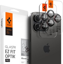 Spigen Glass.tR EZ Fit Optik Pro L-Series tvrzené sklo na čočky fotoaparátu pro Apple iPhone 17/16/15/14 Pro + 17/16/15/14 Pro Max 2ks černé / červené