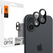 Spigen Glass.tR Optik tvrzené sklo na čočky fotoaparátu pro Apple iPhone 16 / 16 Plus 2ks černé