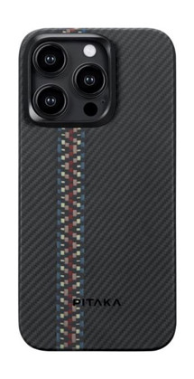 Pitaka MagEZ 4 aramidový kryt s podporou MagSafe pro Apple iPhone 15 Pro černý / červený