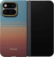 Pitaka Edge California Dream aramidový kryt s ochranou pantu, NFC tlačítkem a MagSafe pro Google Pixel 11 Pro Fold oranžový