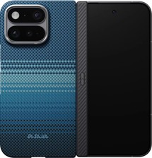 Pitaka Edge aramidový kryt s ochranou pantu, NFC tlačítkem a MagSafe pro Google Pixel 11 Pro Fold modrý