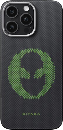 Pitaka x Aries Tactile Woven Case fosforeskující aramidový zadní kryt pro Apple iPhone 16 Pro Max Alien