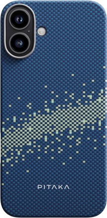 Pitaka Tactile Woven Case aramidový kryt s podporou MagSafe pro Apple iPhone 16 modrý / zelený