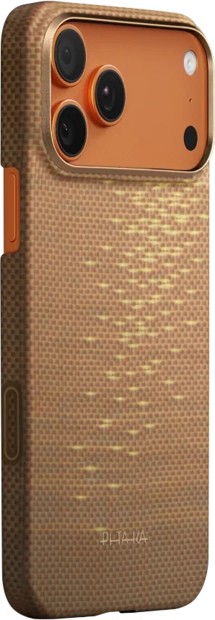 Pitaka Ultra-Slim Case PitaTap aramidový kryt s krytkou tlačítka Camera Control a MagSafe pro Apple iPhone 17 Pro Max zlatý