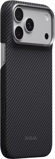 Pitaka Edge aramidový zadní kryt s krytkou tlačítka Camera Control pro Apple iPhone 18 Pro Max/17 Pro Max černý