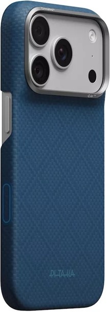 Pitaka Edge Argyle aramidový zadní kryt s krytkou tlačítka Camera Control pro Apple iPhone 18 Pro/17 Pro modrý
