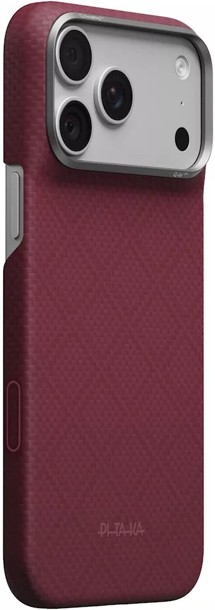 Pitaka Edge Argyle aramidový zadní kryt s krytkou tlačítka Camera Control pro Apple iPhone 18 Pro/17 Pro červený