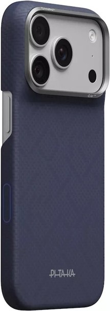 Pitaka Edge PTK Weaving aramidový zadní kryt s krytkou tlačítka Camera Control pro Apple iPhone 18 Pro/17 Pro tmavě modrý