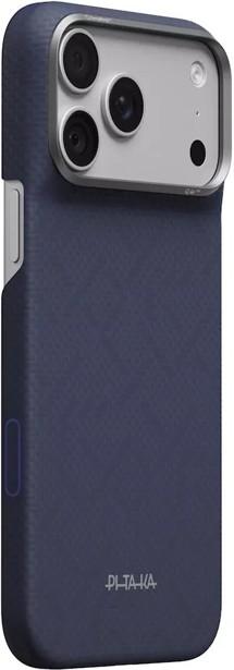 Pitaka Edge PTK Weaving aramidový zadní kryt s krytkou tlačítka Camera Control pro Apple iPhone 18 Pro Max/17 Pro Max tmavě modrý