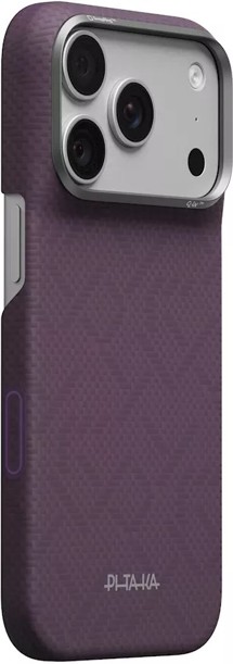 Pitaka Edge PTK Weaving aramidový zadní kryt s krytkou tlačítka Camera Control pro Apple iPhone 18 Pro/17 Pro fialový