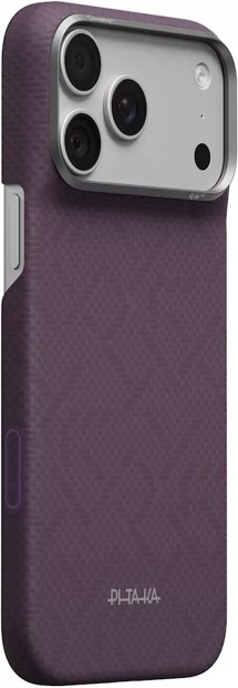 Pitaka Edge PTK Weaving aramidový zadní kryt s krytkou tlačítka Camera Control pro Apple iPhone 18 Pro Max/17 Pro Max fialový