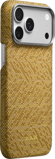 Pitaka Edge Case Wind Over Wheat aramidový zadní kryt s krytkou tlačítka Camera Control pro Apple iPhone 18 Pro Max/17 Pro Max žlutý