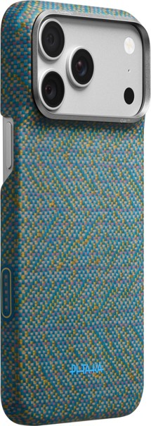 Pitaka Edge Case Wind Over Wheat aramidový zadní kryt s krytkou tlačítka Camera Control pro Apple iPhone 18 Pro Max/17 Pro Max modrý
