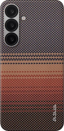 Pitaka Tactile Woven Case aramidový kryt s podporou MagSafe pro Samsung Galaxy S25 hnědý