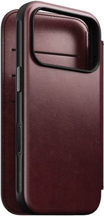 Nomad Modern Leather Folio kožené flipové pouzdro pro Apple iPhone 17 Pro červené
