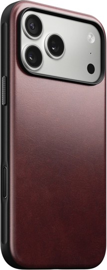 Nomad Modern Leather kožený zadní kryt pro Apple iPhone 17 Pro Max vínový