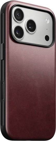 Nomad Modern Leather kožený zadní kryt pro Apple iPhone 17 Pro vínový