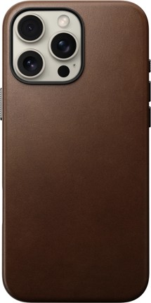 Nomad Traditional Leather case kožený zadní kryt pro Apple iPhone 16 Pro Max tmavě hnědý