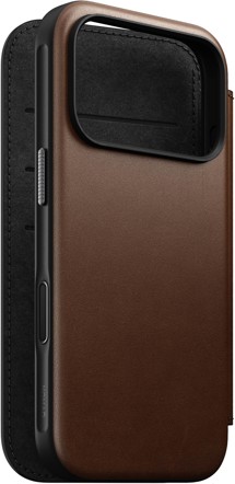 Nomad Modern Leather Folio kožené flipové pouzdro pro Apple iPhone 17 Pro hnědé