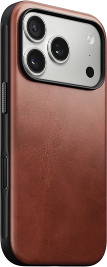 Nomad Modern Leather kožený zadní kryt pro Apple iPhone 17 Pro hnědý