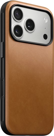 Nomad Modern Leather kožený zadní kryt pro Apple iPhone 17 Pro světle hnědý