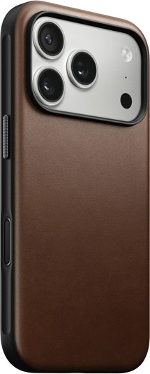 Nomad Modern Leather kožený zadní kryt pro Apple iPhone 17 Pro tmavě hnědý