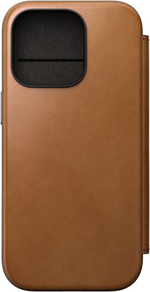 Nomad Modern Leather Folio kožené flipové pouzdro pro Apple iPhone 16 Pro světle hnědé
