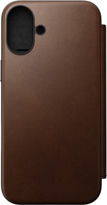 Nomad Modern Leather Folio kožené flipové pouzdro pro Apple iPhone 16 Plus hnědé